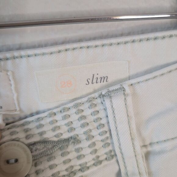 Chino by Anthropologie Women's Size 28 Flat Front Relaxed Cropped Mid Rise Khaki - Picture 4 of 8
